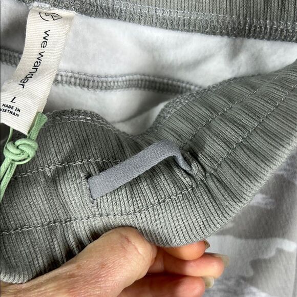 White and Gray Track Pants with Camouflage Pattern and Elastic Waistband - Picture 11 of 11